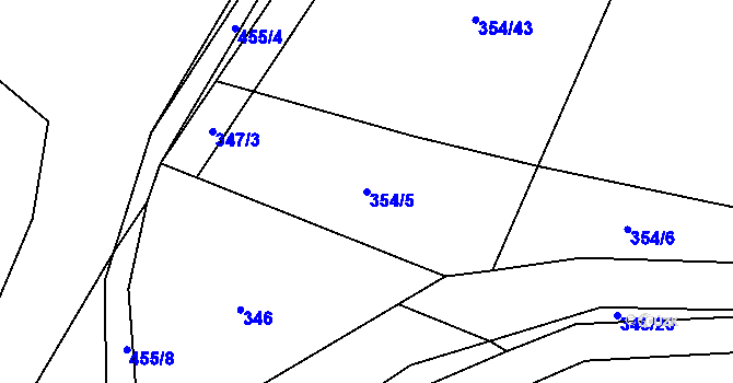 Parcela st. 354/5 v KÚ Semice nad Labem, Katastrální mapa
