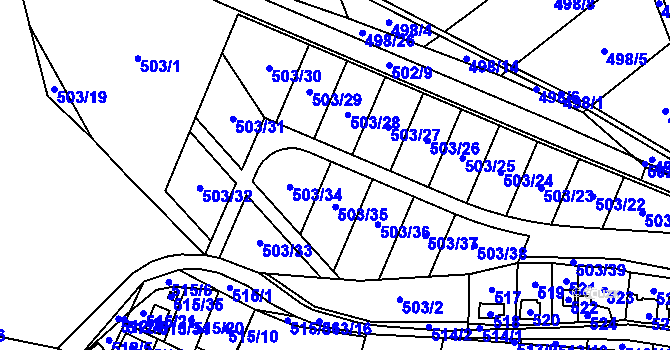 Parcela st. 503/1 v KÚ Semice nad Labem, Katastrální mapa