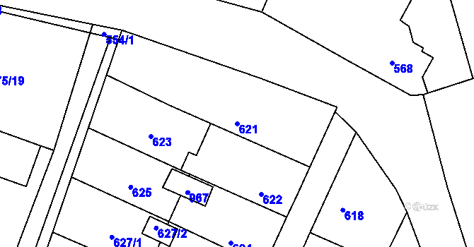 Parcela st. 621 v KÚ Semice nad Labem, Katastrální mapa