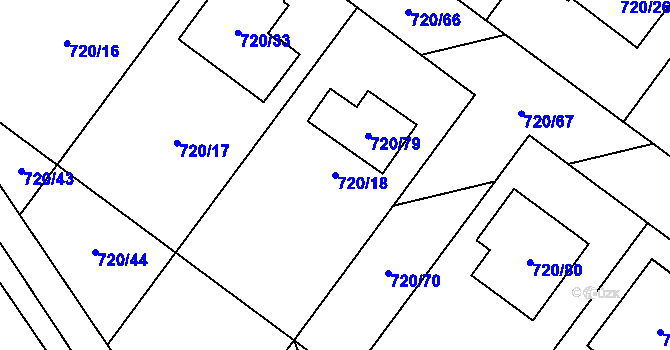 Parcela st. 720/18 v KÚ Semice nad Labem, Katastrální mapa