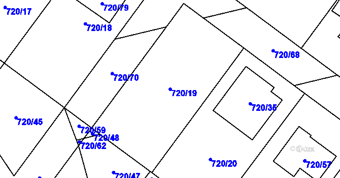 Parcela st. 720/19 v KÚ Semice nad Labem, Katastrální mapa
