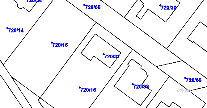 Parcela st. 720/31 v KÚ Semice nad Labem, Katastrální mapa