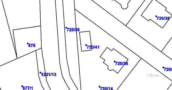 Parcela st. 720/41 v KÚ Semice nad Labem, Katastrální mapa