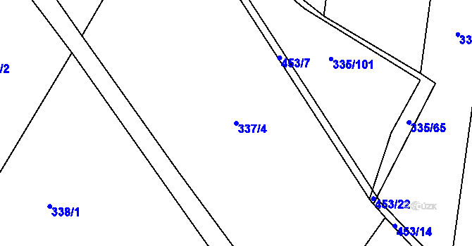 Parcela st. 337/4 v KÚ Semice nad Labem, Katastrální mapa