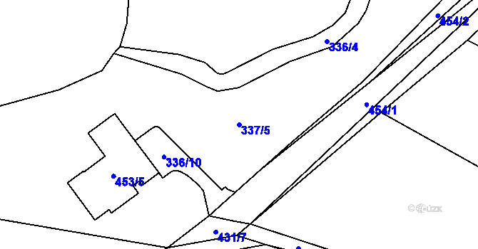 Parcela st. 337/5 v KÚ Semice nad Labem, Katastrální mapa