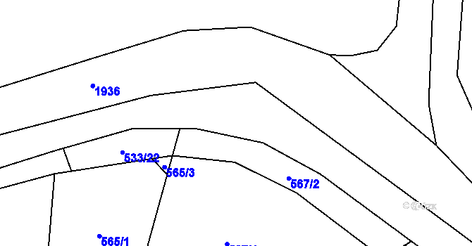 Parcela st. 502/1 v KÚ Semice nad Labem, Katastrální mapa