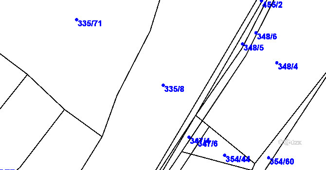 Parcela st. 335/8 v KÚ Semice nad Labem, Katastrální mapa