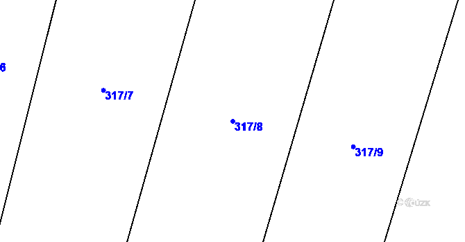 Parcela st. 317/8 v KÚ Semice nad Labem, Katastrální mapa