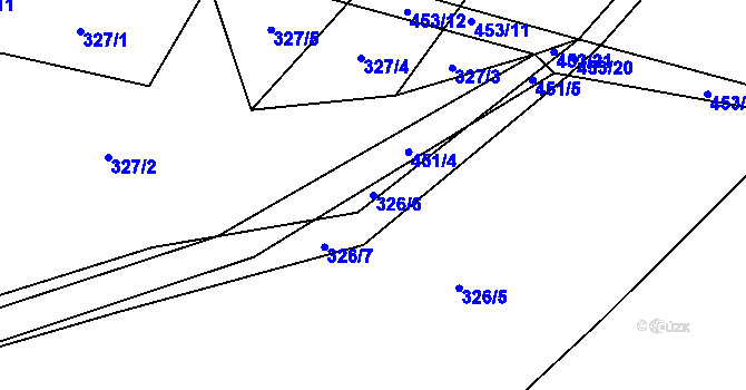 Parcela st. 326/6 v KÚ Semice nad Labem, Katastrální mapa