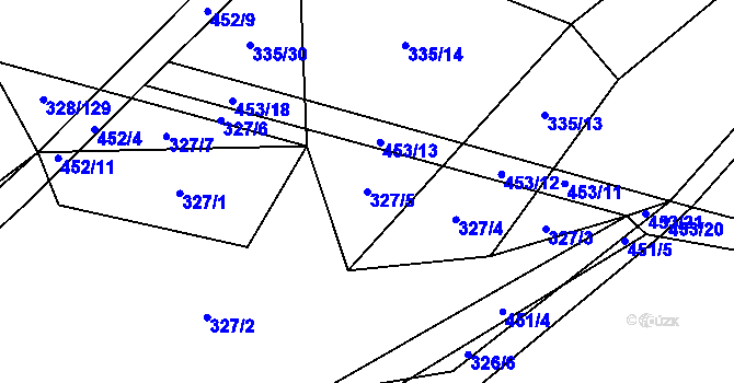 Parcela st. 327/5 v KÚ Semice nad Labem, Katastrální mapa
