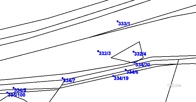 Parcela st. 332/3 v KÚ Semice nad Labem, Katastrální mapa