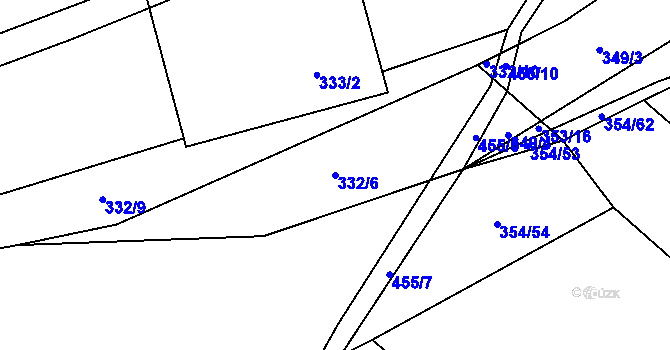 Parcela st. 332/6 v KÚ Semice nad Labem, Katastrální mapa