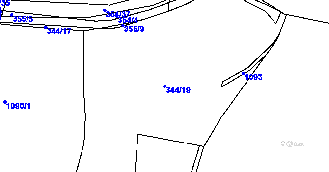 Parcela st. 344/19 v KÚ Semice nad Labem, Katastrální mapa
