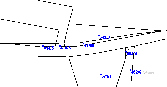 Parcela st. 414/9 v KÚ Semice nad Labem, Katastrální mapa