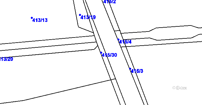 Parcela st. 415/30 v KÚ Semice nad Labem, Katastrální mapa