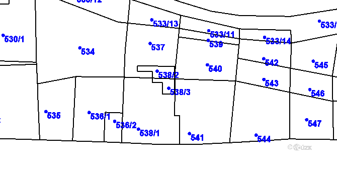 Parcela st. 538/3 v KÚ Semice nad Labem, Katastrální mapa