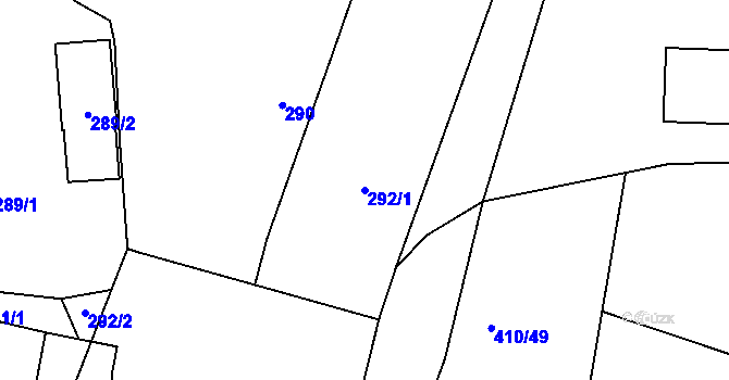 Parcela st. 292/1 v KÚ Semice nad Labem, Katastrální mapa