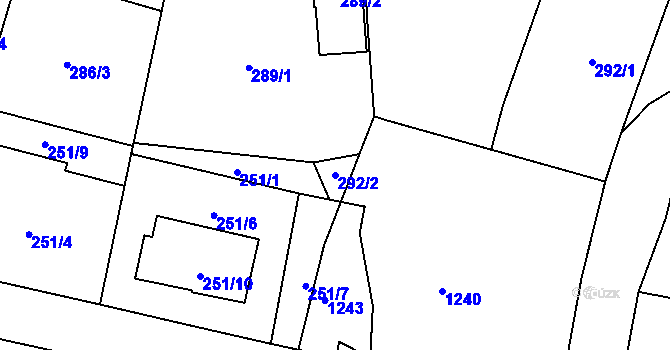 Parcela st. 292/2 v KÚ Semice nad Labem, Katastrální mapa