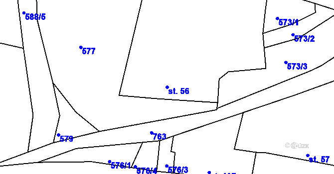 Parcela st. 56 v KÚ Nový Dvůr u Písku, Katastrální mapa
