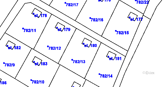 Parcela st. 180 v KÚ Nový Dvůr u Písku, Katastrální mapa