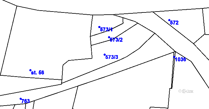 Parcela st. 573/3 v KÚ Nový Dvůr u Písku, Katastrální mapa