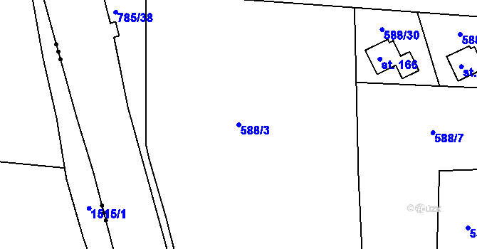 Parcela st. 588/3 v KÚ Nový Dvůr u Písku, Katastrální mapa