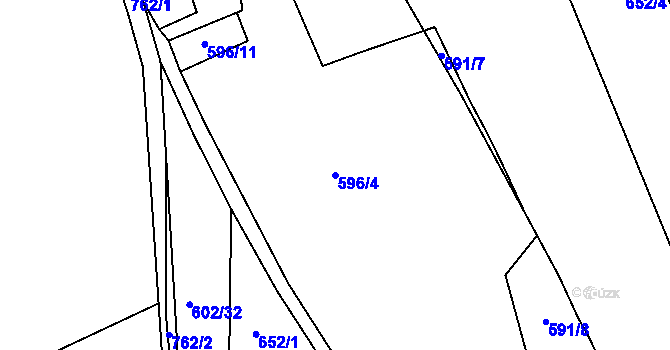 Parcela st. 596/4 v KÚ Nový Dvůr u Písku, Katastrální mapa