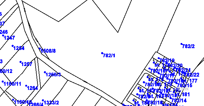 Parcela st. 782/1 v KÚ Nový Dvůr u Písku, Katastrální mapa