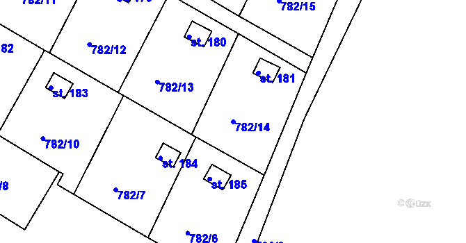 Parcela st. 782/14 v KÚ Nový Dvůr u Písku, Katastrální mapa