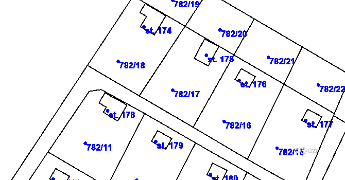 Parcela st. 782/17 v KÚ Nový Dvůr u Písku, Katastrální mapa