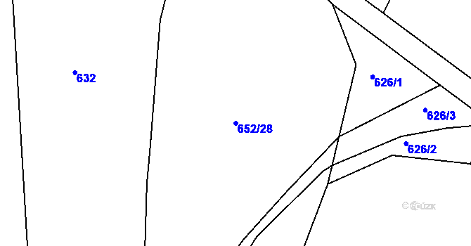 Parcela st. 652/28 v KÚ Nový Dvůr u Písku, Katastrální mapa