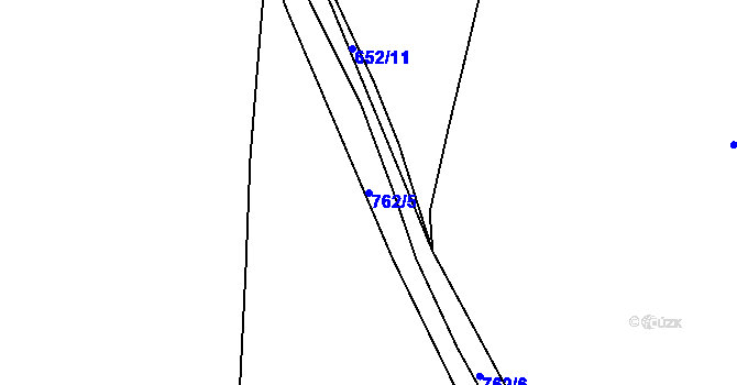 Parcela st. 762/5 v KÚ Nový Dvůr u Písku, Katastrální mapa