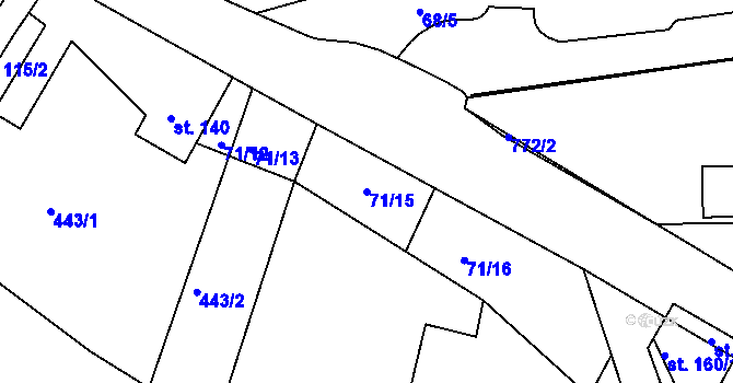 Parcela st. 71/15 v KÚ Semice u Písku, Katastrální mapa