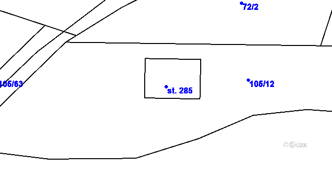 Parcela st. 285 v KÚ Semice u Písku, Katastrální mapa