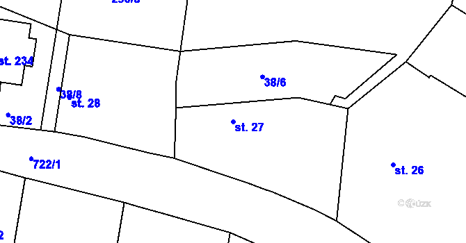 Parcela st. 27 v KÚ Semice u Písku, Katastrální mapa