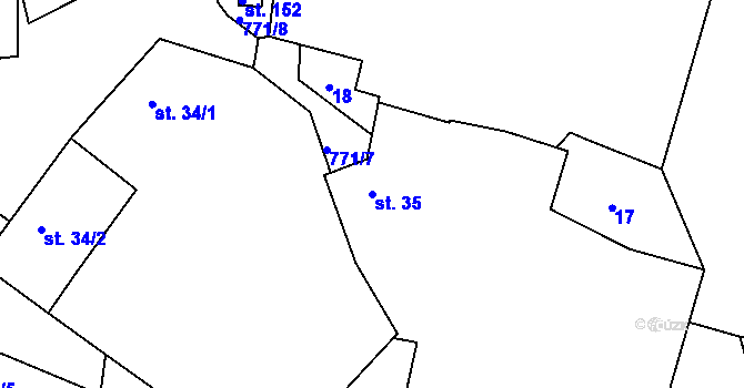 Parcela st. 35 v KÚ Semice u Písku, Katastrální mapa