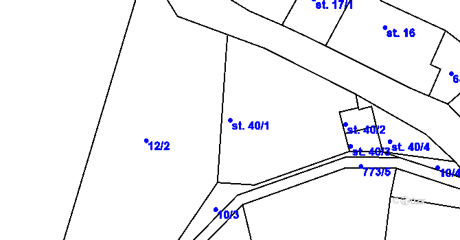 Parcela st. 40/1 v KÚ Semice u Písku, Katastrální mapa