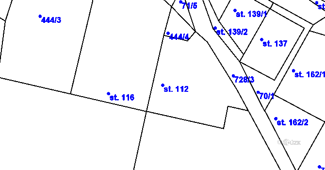 Parcela st. 112 v KÚ Semice u Písku, Katastrální mapa