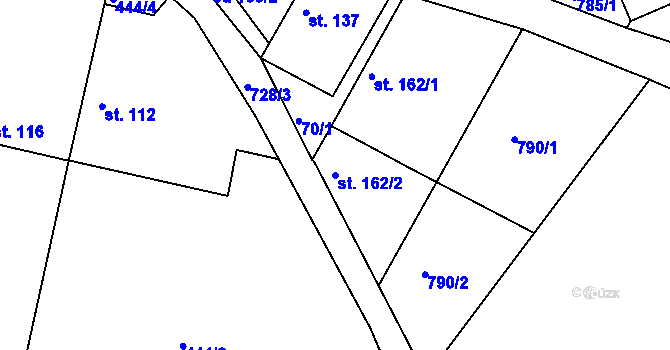 Parcela st. 162/2 v KÚ Semice u Písku, Katastrální mapa