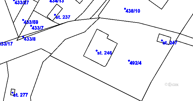 Parcela st. 246 v KÚ Semice u Písku, Katastrální mapa
