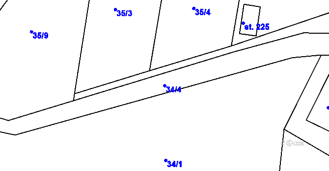Parcela st. 34/4 v KÚ Semice u Písku, Katastrální mapa