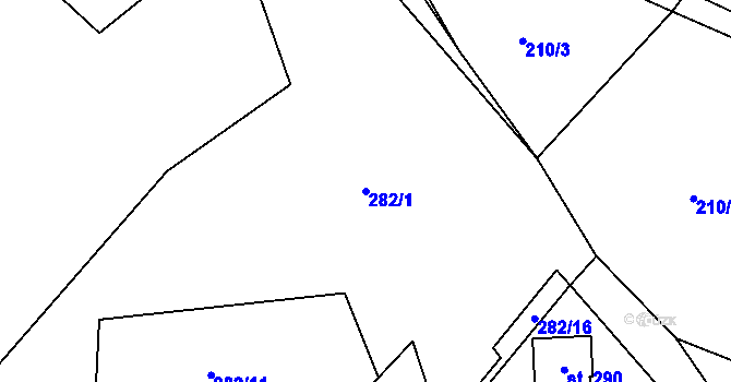 Parcela st. 282/1 v KÚ Semice u Písku, Katastrální mapa