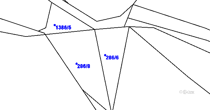 Parcela st. 286/6 v KÚ Semice u Písku, Katastrální mapa