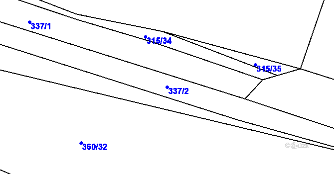 Parcela st. 337/2 v KÚ Semice u Písku, Katastrální mapa