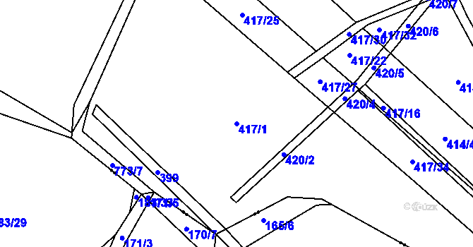 Parcela st. 417/1 v KÚ Semice u Písku, Katastrální mapa