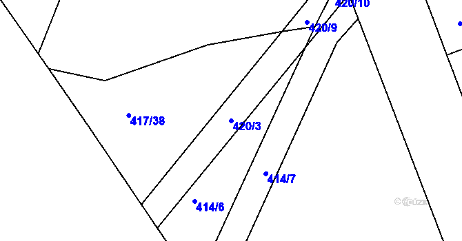 Parcela st. 420/3 v KÚ Semice u Písku, Katastrální mapa