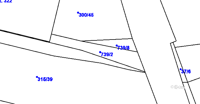 Parcela st. 739/2 v KÚ Semice u Písku, Katastrální mapa