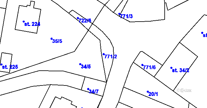 Parcela st. 771/2 v KÚ Semice u Písku, Katastrální mapa