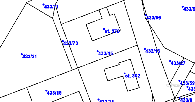 Parcela st. 433/15 v KÚ Semice u Písku, Katastrální mapa