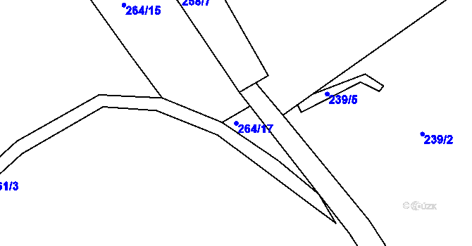 Parcela st. 264/17 v KÚ Semice u Písku, Katastrální mapa